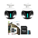 Lorex H20 4K IP Wired Dual Lens Security Camera with 64GB Memory Cards (2-Pack)