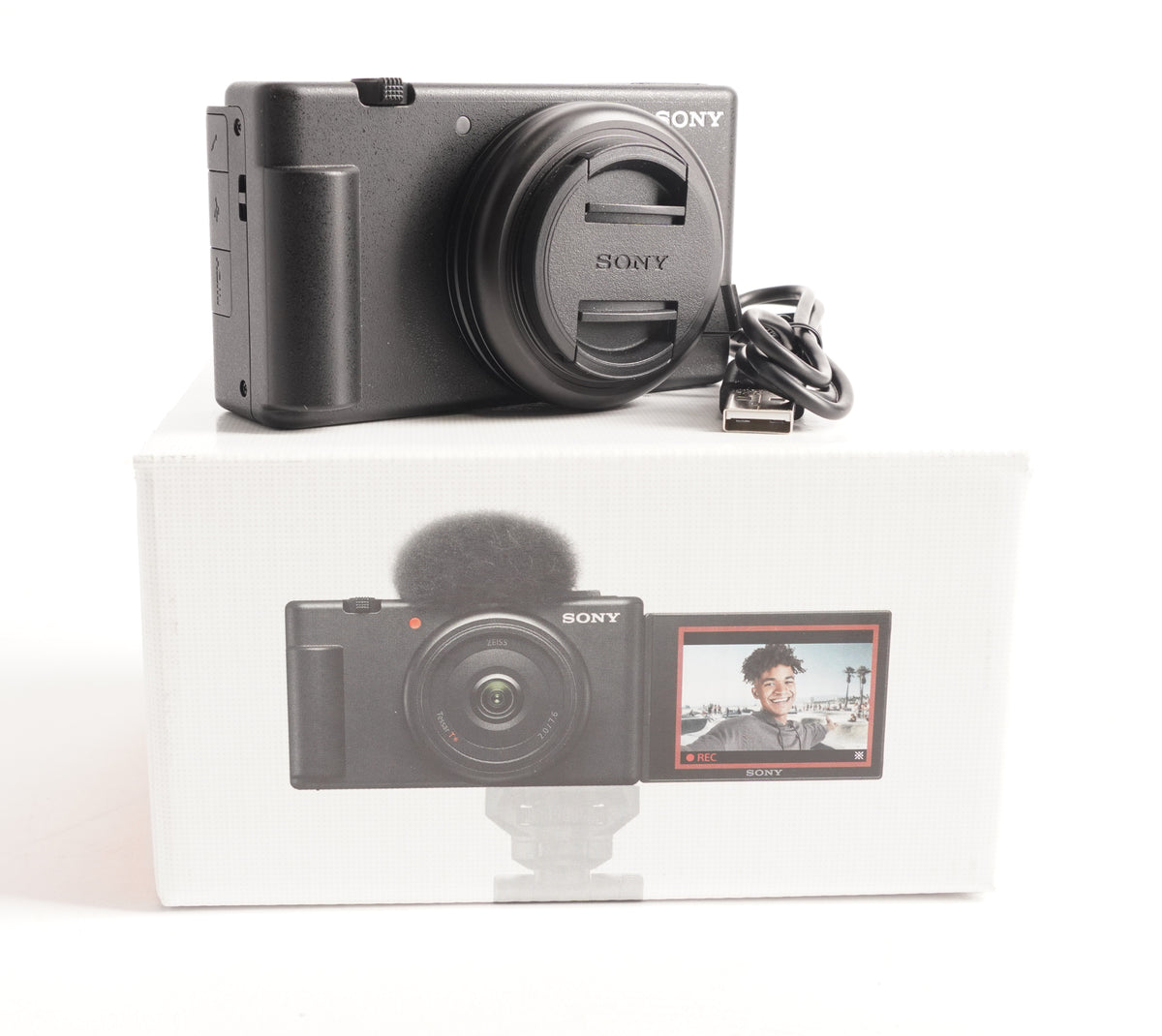 Sony ZV-1F Vlog Camera for Content Creators and Vloggers (Black) (Open Box)