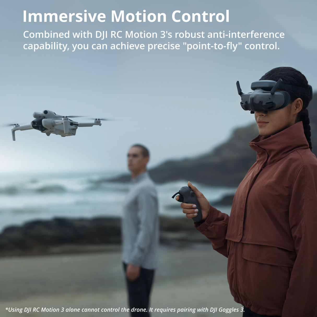 DJI Goggles 3 with DJI RC Motion 3 Bundle with Landing Pad, Weatherproof Case and 64GB SD Card