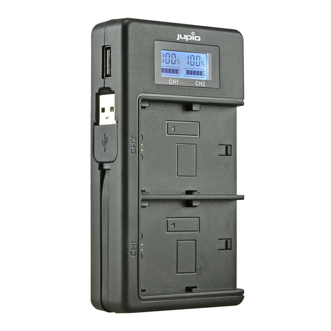 Jupio USB Dedicated Duo Charger LCD LP-E17 for Canon with LED Charging Display