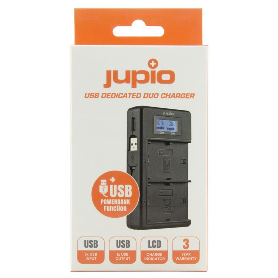 Jupio USB Dedicated Duo Charger LCD LP-E17 for Canon with LED Charging Display