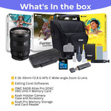 Sony E 16-55mm F2.8 G APS-C Wide-angle Zoom G Lens with 64GB Memory Card, Editing Software Bundle