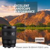 Sony E 16-55mm F2.8 G APS-C Wide-angle Zoom G Lens with 64GB Memory Card, Editing Software Bundle