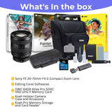 Sony FE 20-70mm F4 G Compact Zoom Lens with 64GB Memory Card, Editing Software, Camera Case Bundle