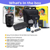 Sony FE 24-105mm f/4 G2 OSS Full-Frame E-Mount Lens with 64GB Memory Card, Editing Software Bundle