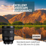 Sony FE 24-105mm f/4 G2 OSS Full-Frame E-Mount Lens with 64GB Memory Card, Editing Software Bundle