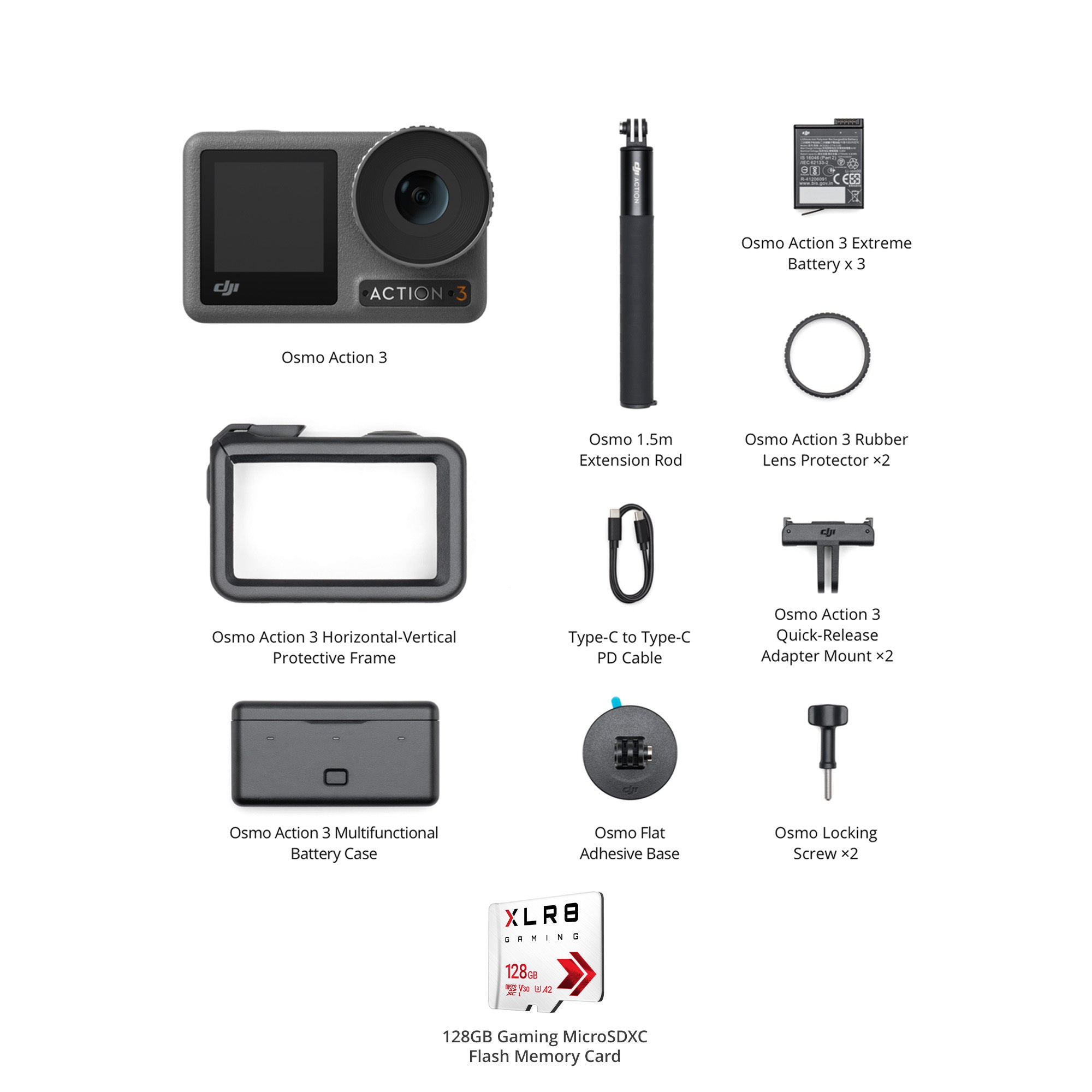 DJI Osmo Action 3 Camera Adventure Combo with 128GB MicroSD DJI Osmo Action 3 Camera Adventure Combo with 128GB MicroSD