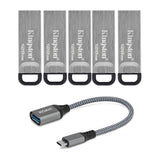 Kingston 128GB DataTraveler Kyson 200MBPS Read 60MBPS Write Speed Flash Drive (5-Pack) Bundle