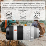 Sony Alpha FE 100-400mm f/4.5-5.6 GM Super Telephoto Zoom Lens with 64GB Memory Card Bundle