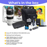 Sony FE 70-200mm f/2.8 GM OSS Lens - Fast Telephoto Zoom with 64GB SD Card, Editing Software Bundle