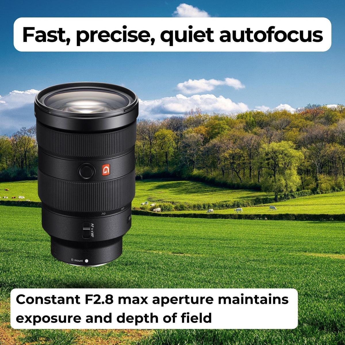 Sony FE 24-70mm f/2.8 GM Lens with 64GB Memory Card, Editing Software, Camera Case, and Accessories