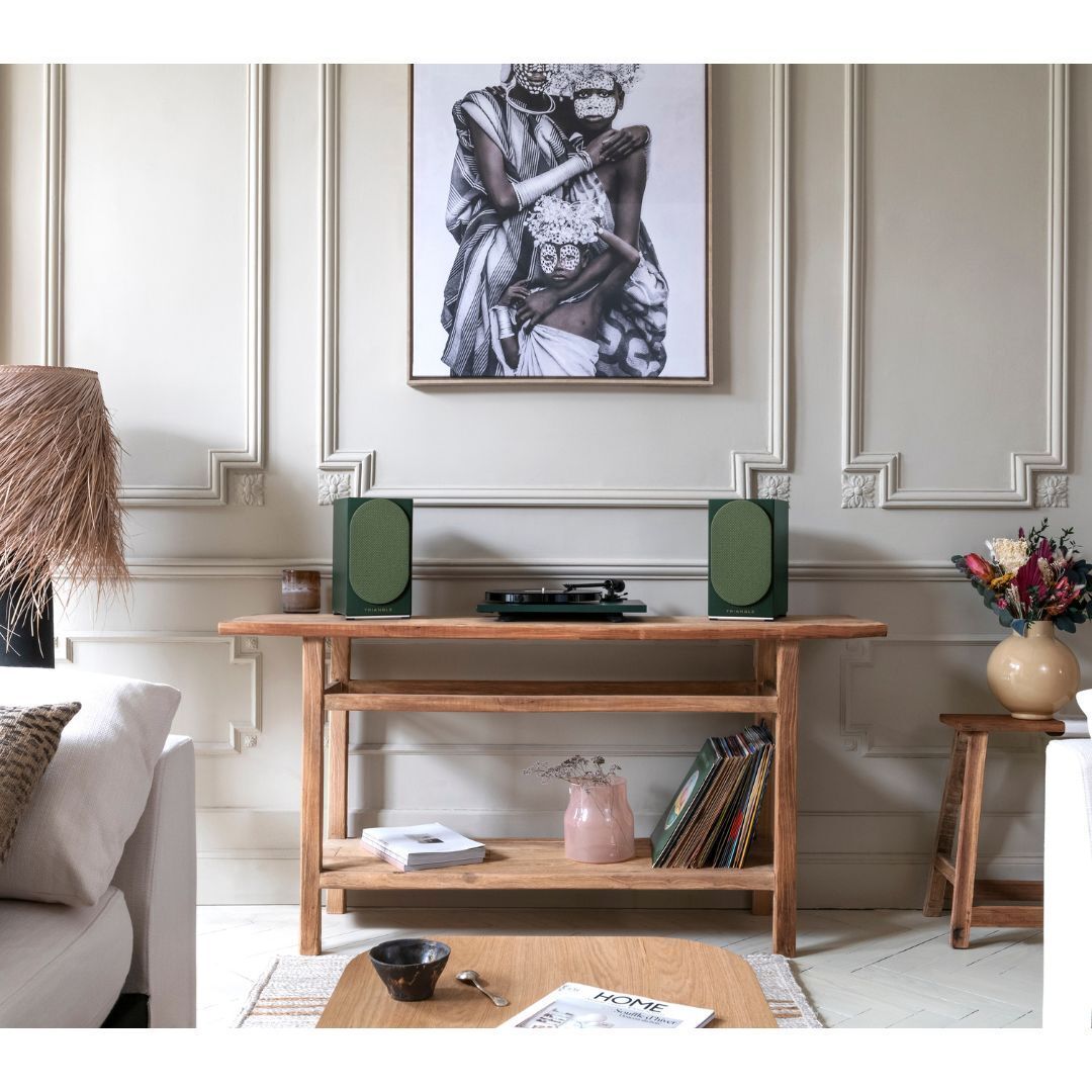 Triangle Audio AIO TWIN 2x50-Watt Wireless, Bluetooth and Wi-Fi Speaker Connectivity (English Green)