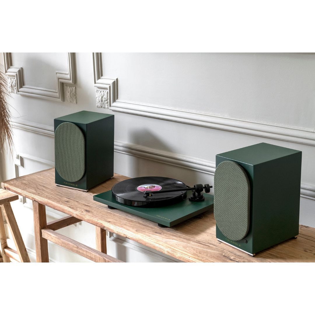 Triangle Audio AIO TWIN 2x50-Watt Wireless, Bluetooth and Wi-Fi Speaker Connectivity (English Green)