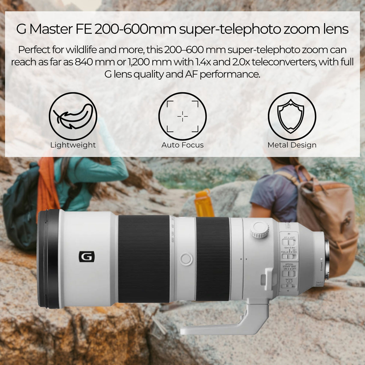 Sony FE 200-600mm f/5.6-6.3 G OSS Super Telephoto Zoom Lens with 64GB Memory Card Bundle