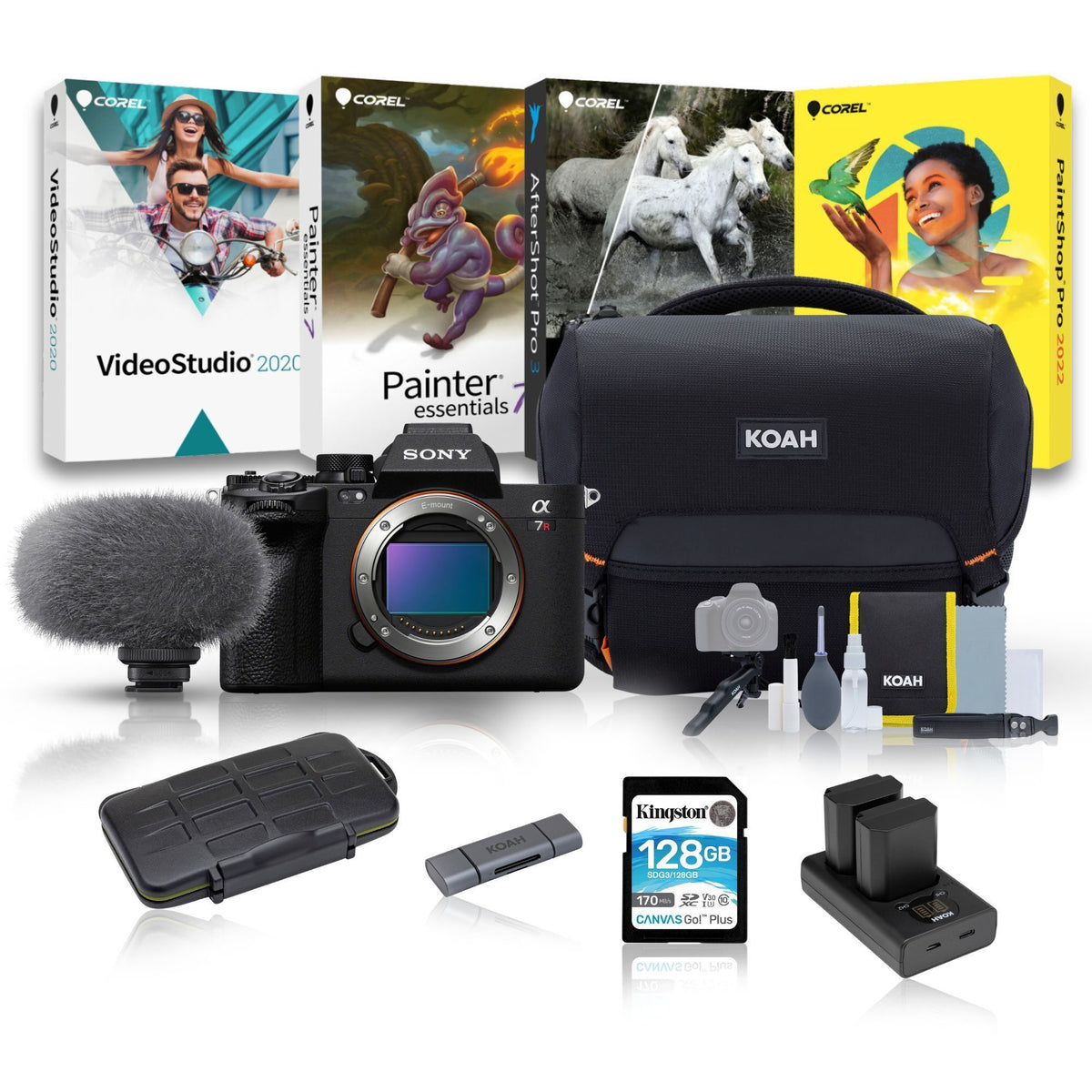 Sony Alpha a7R V Full-Frame Mirrorless Camera with Shotgun Microphone, 128GB SD Card Bundle