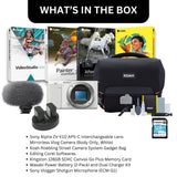 Sony Alpha ZV-E10 APS-C Mirrorless Vlog Camera with Shotgun Microphone, 128GB Memory Card Bundle