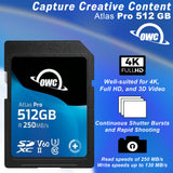 OWC Atlas Pro 512GB SDXC UHS-II V60 Media Card Bundle