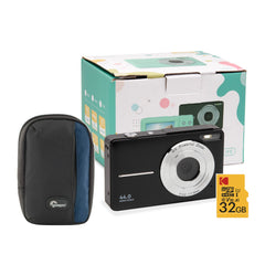 Koah 44MP FHD Point and Shoot Digital Camera with 16X Power Zoom (Black) and 32GB Card Bundle
