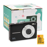 Koah 44MP FHD Point and Shoot Digital Camera with 16X Power Zoom (Black) and 32GB Card Bundle