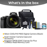Nikon COOLPIX P950 Digital Camera (Black) Camera Case and Accessory, 64GB Memory Card Bundle
