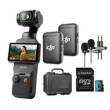 DJI Osmo Pocket 3 with Two Mic 2 (1 TX,)  Two (2) Lav Mics, 128GB MicroSD Card, and Hard Case