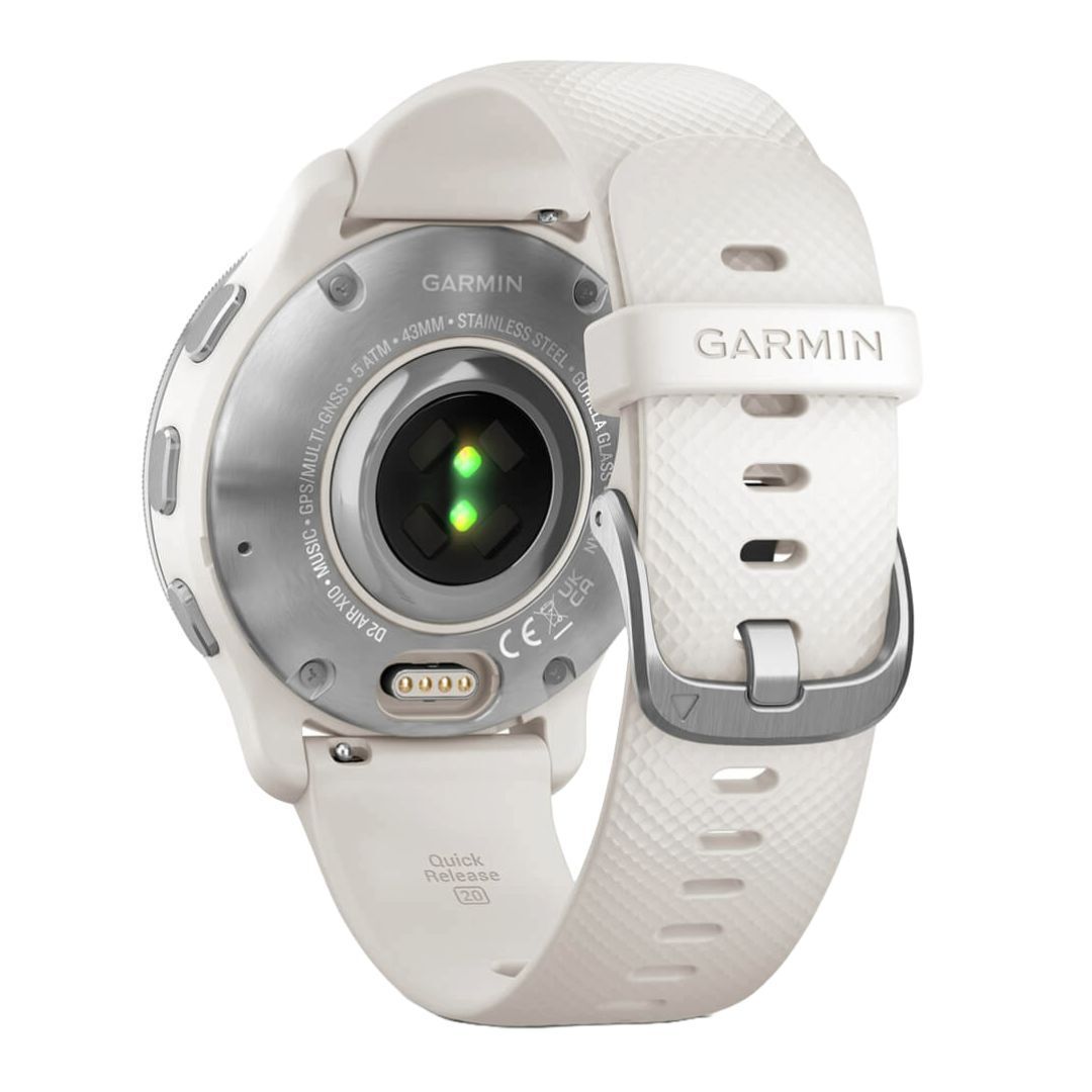 Garmin D2 Air X10 Touchscreen Aviator Smartwatch with Health and Fitness Features (Silver-Ivory)
