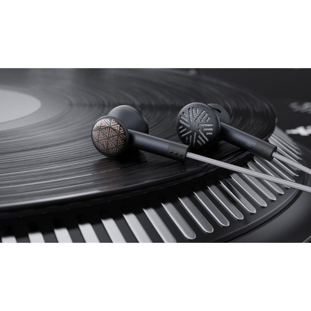 FiiO FF3S Drum-Style Dual Cavity Single Dynamic Driver Earbud Headphones (Black)