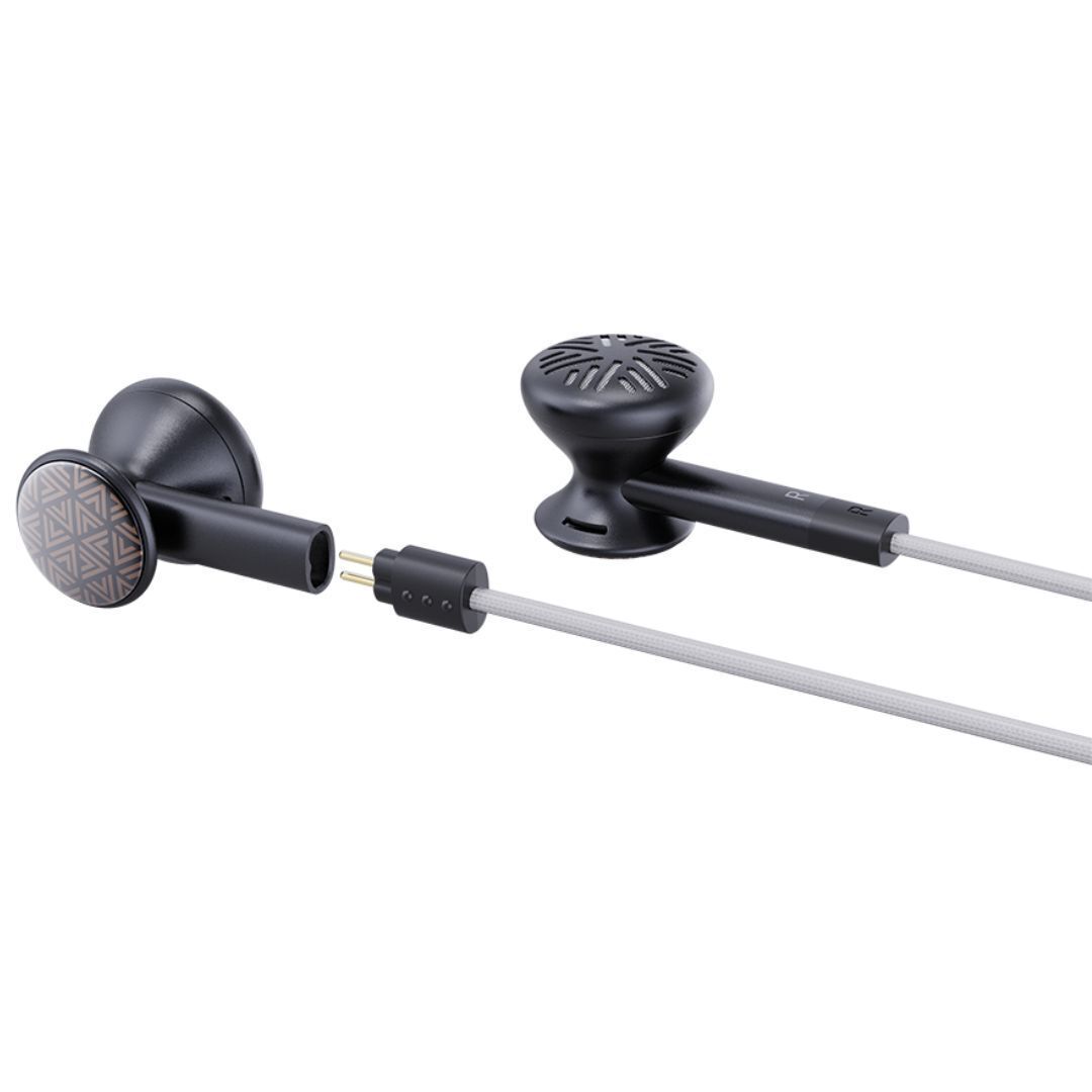 FiiO FF3S Drum-Style Dual Cavity Single Dynamic Driver Earbud Headphones (Black)