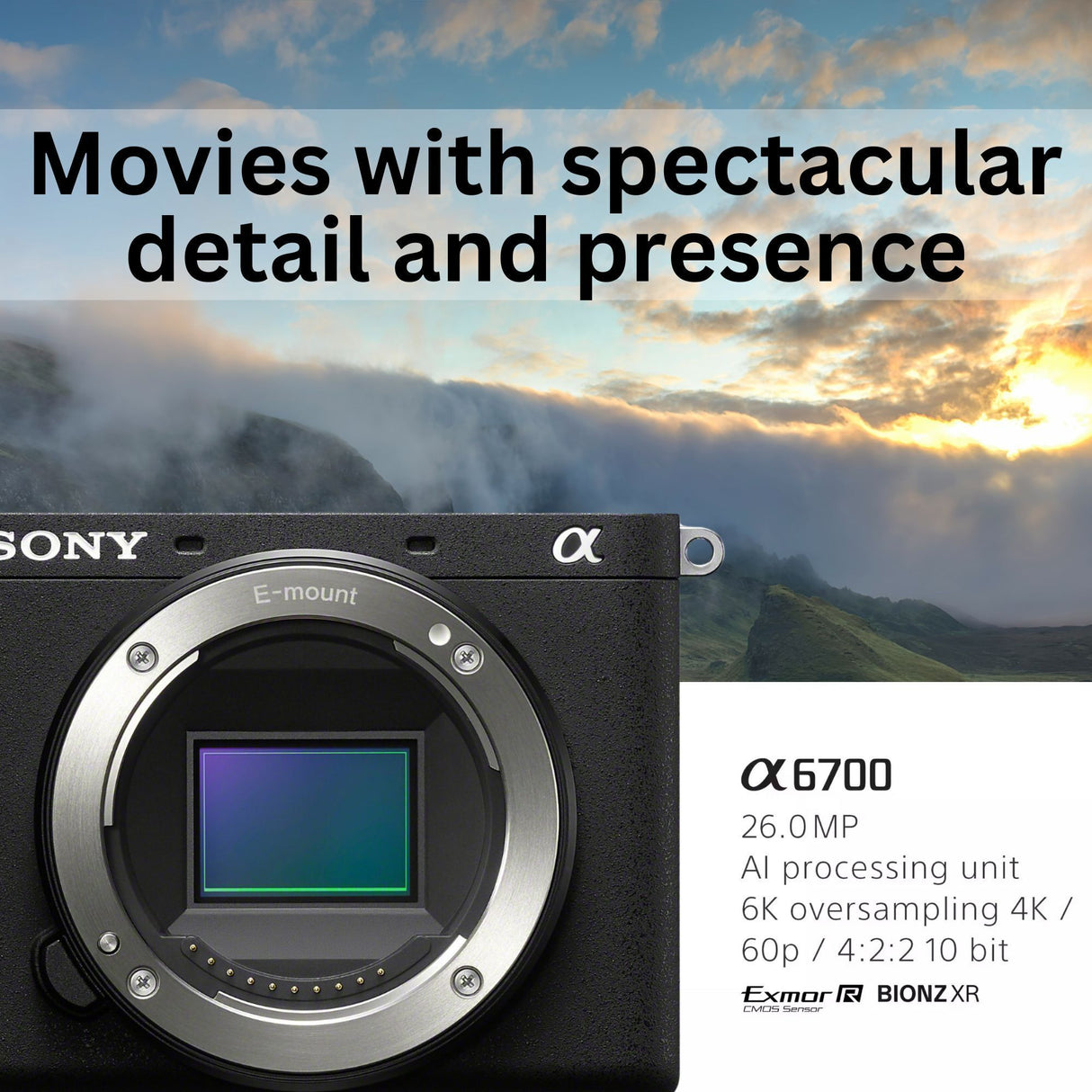 Sony Alpha 6700 APS-C Interchangeable Lens Hybrid Camera (Body Only) Shotgun Microphone Bundle