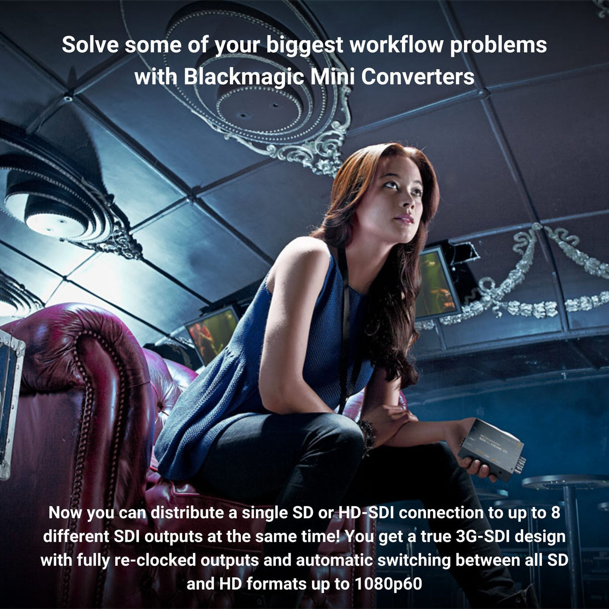 Blackmagic Design Mini Converter SDI Distribution with 25-Feet SDI Video Cable (BNC to BNC) Bundle