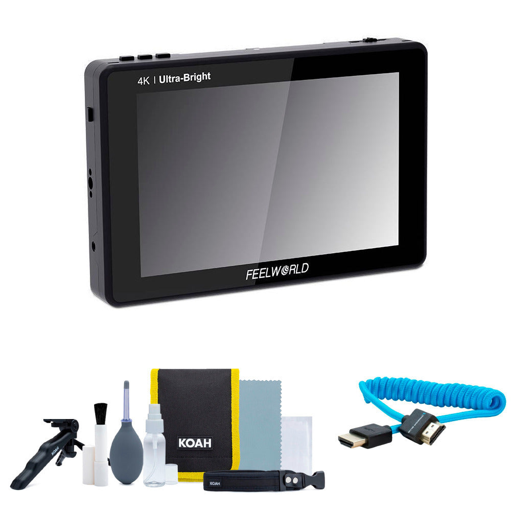 FeelWorld LUT7S 7-Inch 3D LUT 4K HDMI and SDI Monitor with Photography Cleaning Kit Bundle