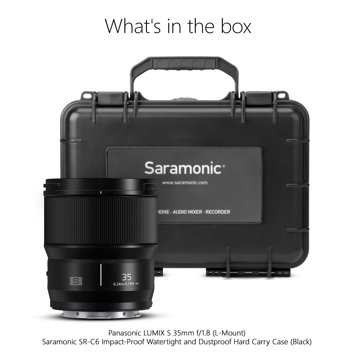 Panasonic LUMIX S 35mm F1.8 Large Diameter Prime Lens (L-Mount) with Black Hard Carry Case Bundle