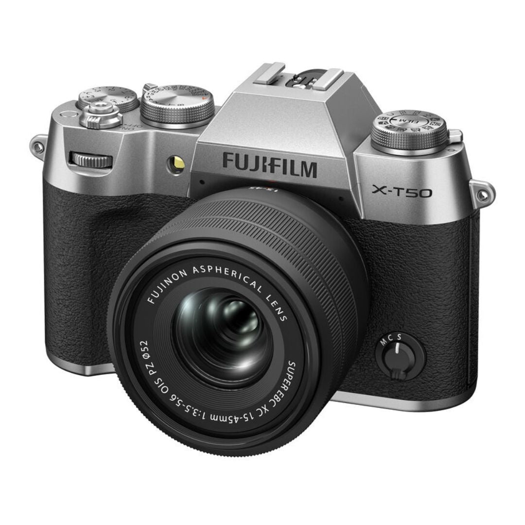 Fujifilm X-T50 Digital Camera with FUJINON XC15-45mm F3.5-5.6 OIS PZ Compact Lens Kit (Silver)