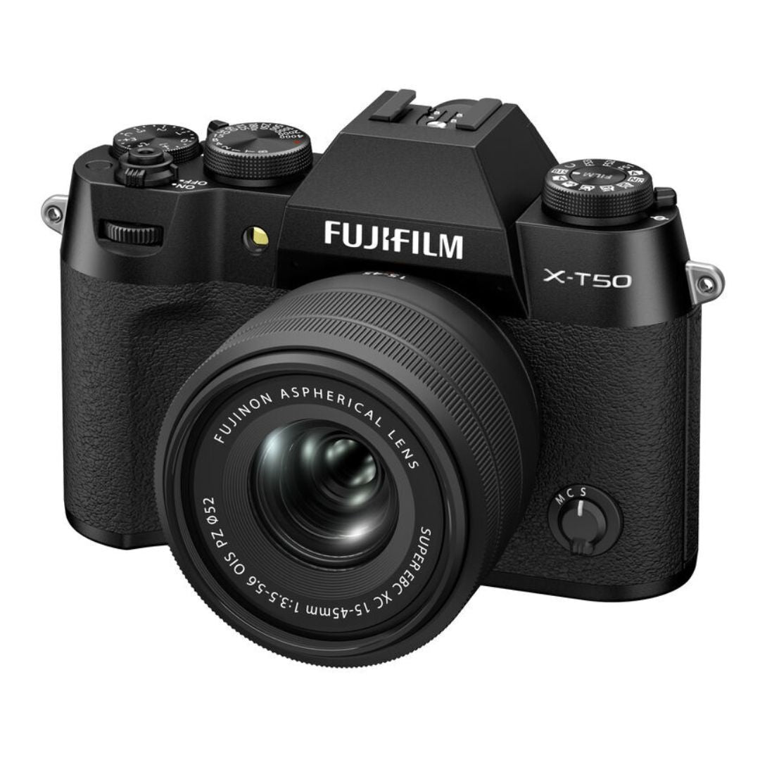 Fujifilm X-T50 Digital Camera with FUJINON XC15-45mm F3.5-5.6 OIS PZ Compact Lens Kit (Black)