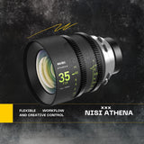 NiSi 35mm ATHENA PRIME Full Frame Cinema Lens T1.9 with Fluorescent Focal Scale (PL Mount) Bundle