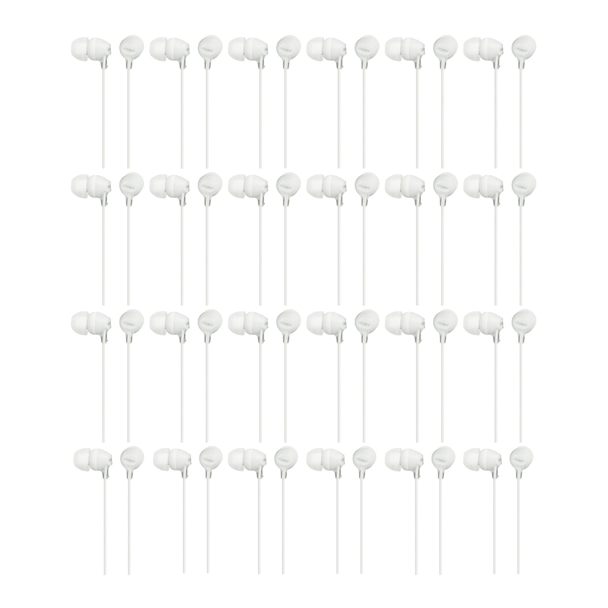 Sony MDR-EX15LP Fashion Color EX Series In-Ear Earbud Headphones (White) Lot of 24