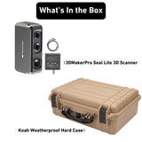 Seal Lite 3D Scanner with Weatherproof Tan Hard Case with 18 x 14 x 7-Inch Customizable Foam Bundle