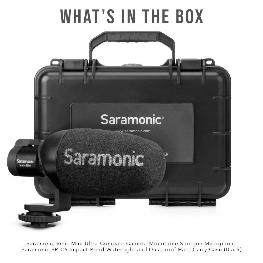 Saramonic Vmic Mini Ultra-Compact Camera-Mountable Shotgun Microphone with Hard Case Bundle