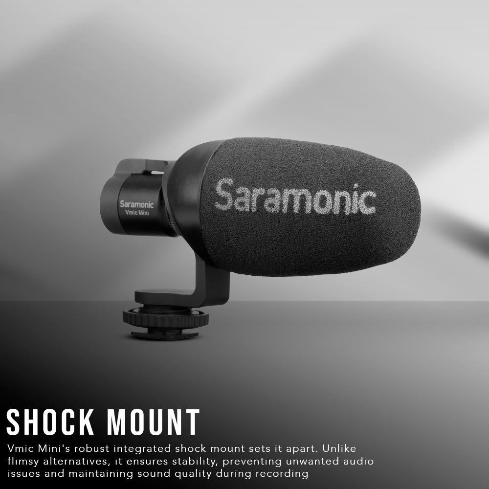 Saramonic Vmic Mini Ultra-Compact Camera-Mountable Shotgun Microphone with Hard Case Bundle