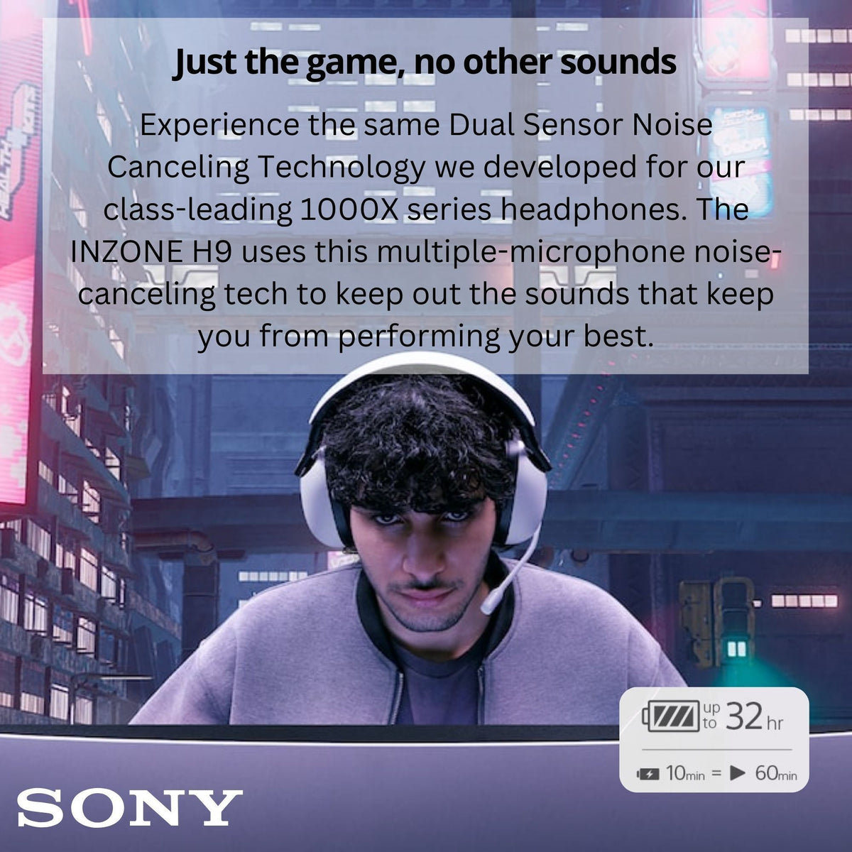 Sony INZONE H9 Wireless Noise Canceling Gaming Headset - Black (WH-GH900N) with  Headphone Stand bundle