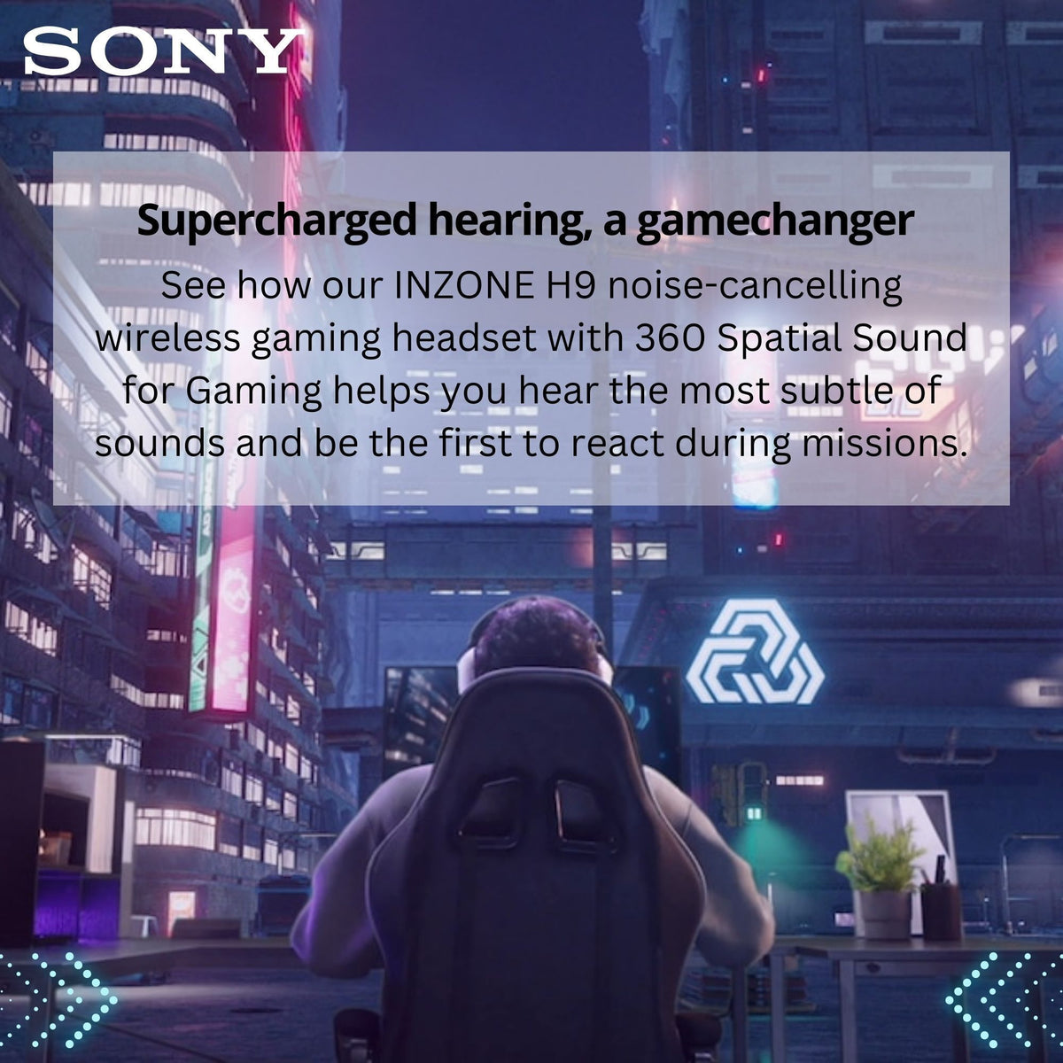 Sony INZONE H9 Wireless Noise Canceling Gaming Headset - Black (WH-GH900N) with  Headphone Stand bundle