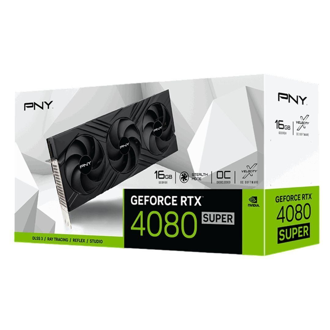 PNY GeForce RTX 4080 SUPER 16GB Verto Overclocked Triple Fan DLSS 3 with Streaming Multiprocessors