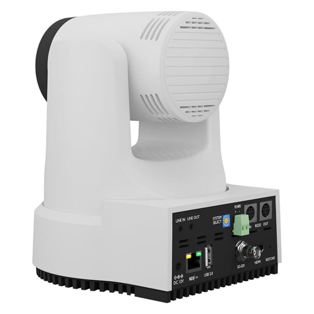 PTZOptics Move 4K 20x Auto-Tracking PTZ Camera with Tally Light and 3D Noise Reduction (White)
