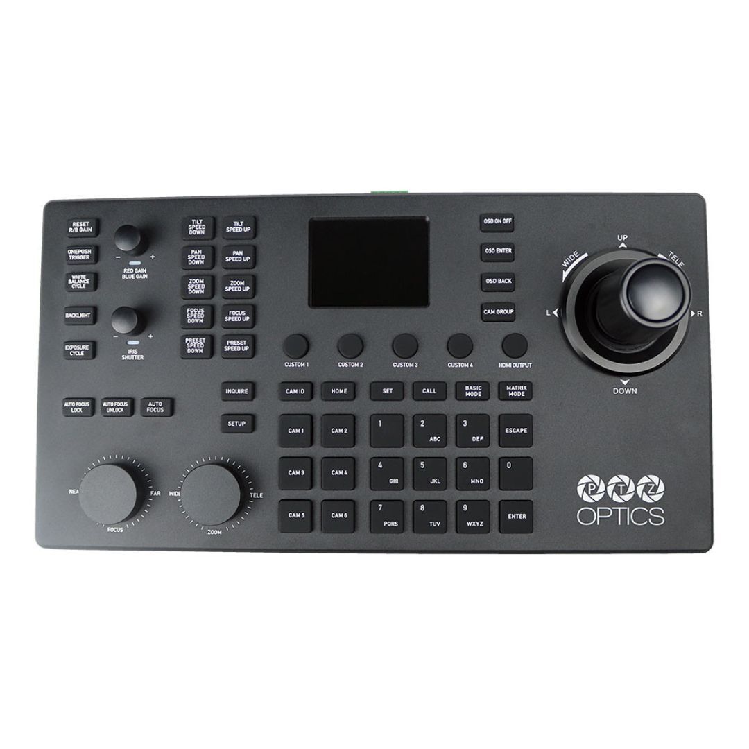 PTZOptics SuperJoy NDI, IP and Serial PTZ Camera Joystick Controller with Large LCD Screen
