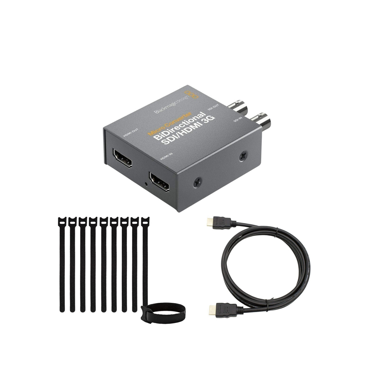 Blackmagic Design Bi-Direct SDI-HDMI 3G PSU Micro Converter (Black) with 12-Feet HDMI Cable