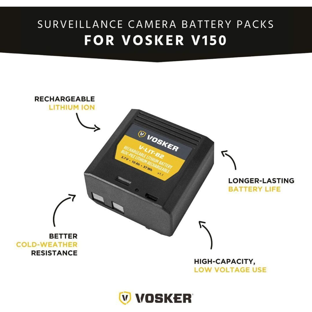 Vosker Rechargeable 10000mAh Weather Resistant Lithium Battery Pack for V150 Surveillance Camera