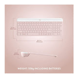Logitech MK470 Slim Wireless Keyboard and Mouse Combo with Compact Layout (Rose) Bundle