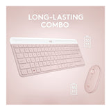 Logitech MK470 Slim Wireless Keyboard and Mouse Combo with Compact Layout (Rose) Bundle