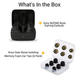 Sony WFG700NW INZONE Buds Noise Canceling Gaming Earbuds (Black) with Earbuds (3-Pairs Each) Bundle