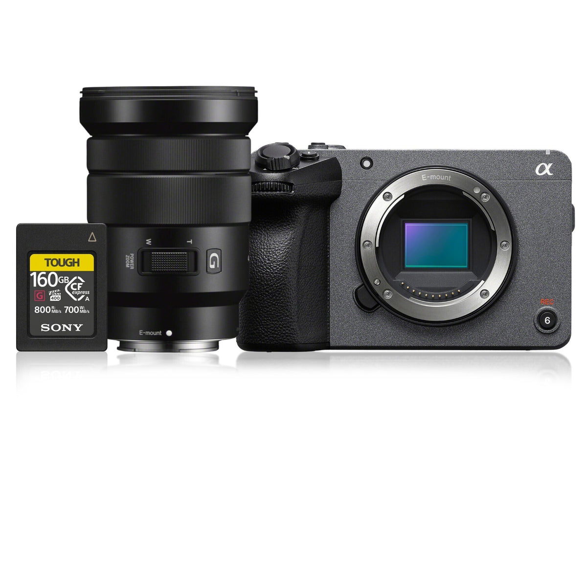 Sony Cinema Line FX30 Super 35 Camera (Body Only) with Power Zoom Lens and Memory Card Bundle